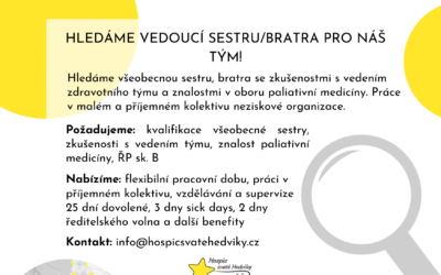 Vedoucí sestra – domácí hospicová péče